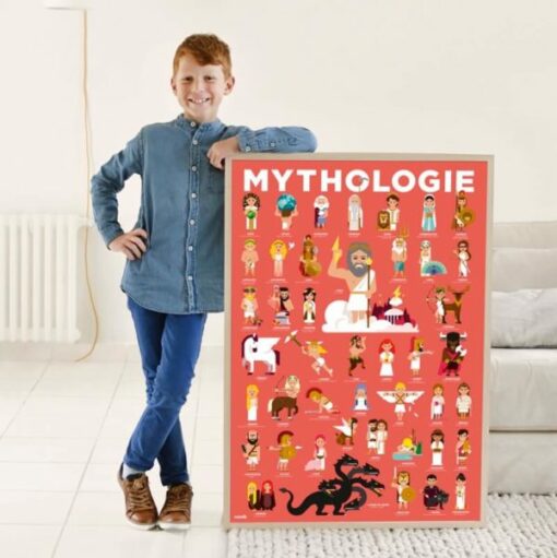 Poster pédagogique + 38 stickers – Mythologie (7-12 ans)