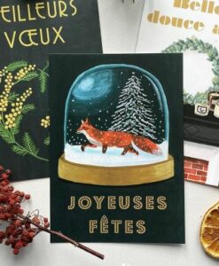 Carte Joyeuses Fêtes Renard Mélanie Voituriez