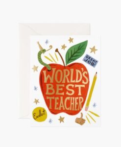 Carte remerciement World’s Best Teacher Rifle Paper