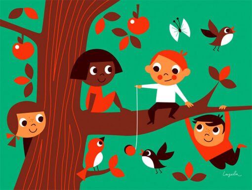 Affiche Friends in tree Ingela P. Arrhenius – Omm Design