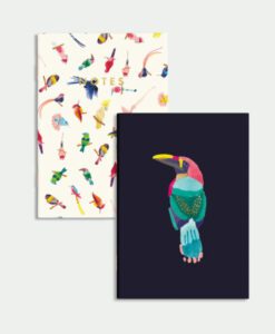 Carnets de poche Neon Birds – lot de 2