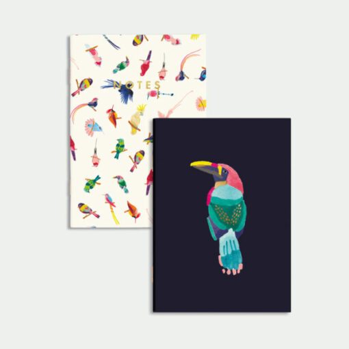 Carnets de poche Neon Birds – lot de 2