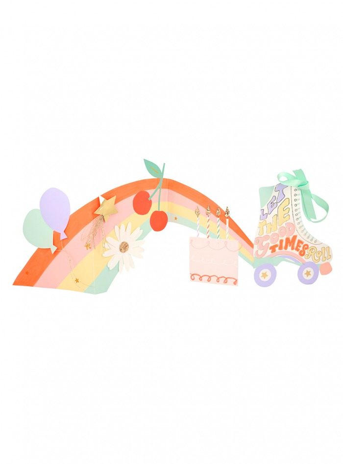 Carte anniversaire Roller skate Meri Meri - Pastel Shop
