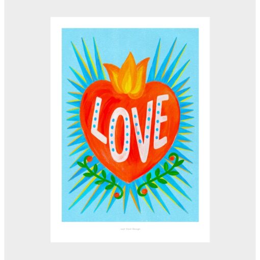 Affiche A4 Coeur d’amour mexicain Just Cool Design