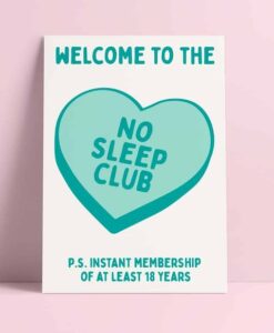 Carte naissance No sleep club Studio Inktvis