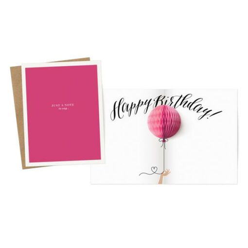Carte anniversaire Pop Up Pink Balloon