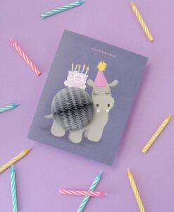 Carte Pop Up Anniversaire Hippopotame