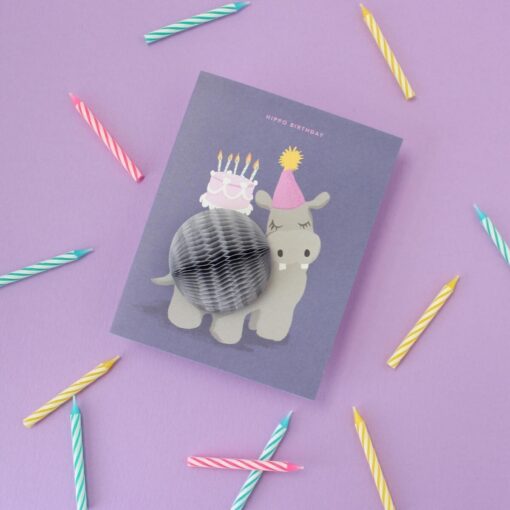 Carte Pop Up Anniversaire Hippopotame
