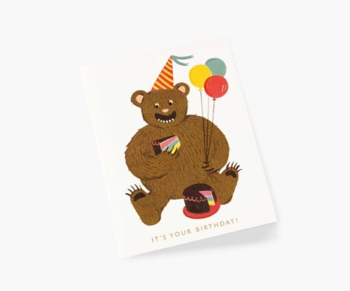 Carte anniversaire Ours Gourmand Rifle Paper