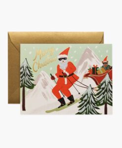 Carte Skiing Santa Rifle Paper
