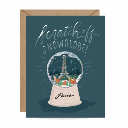 Carte à gratter Snow Globe Paris