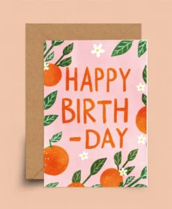 Carte Happy Birthday Orange Heyimsakina
