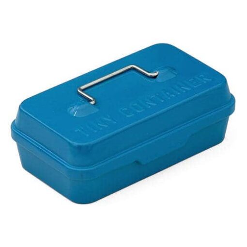 Mini boîte en métal bleu