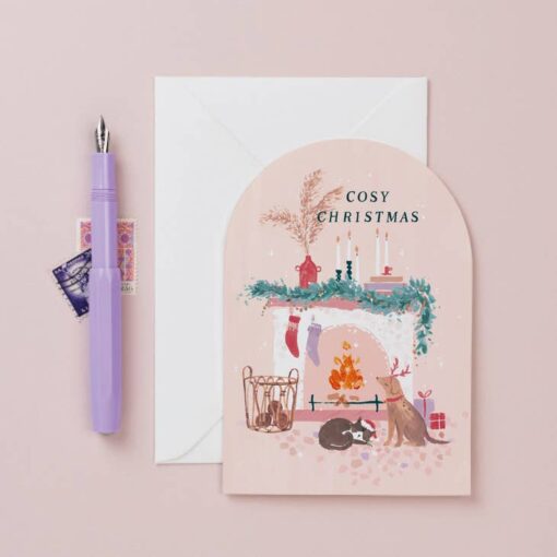Carte de Noël Cosy Fireplace Sister Paper