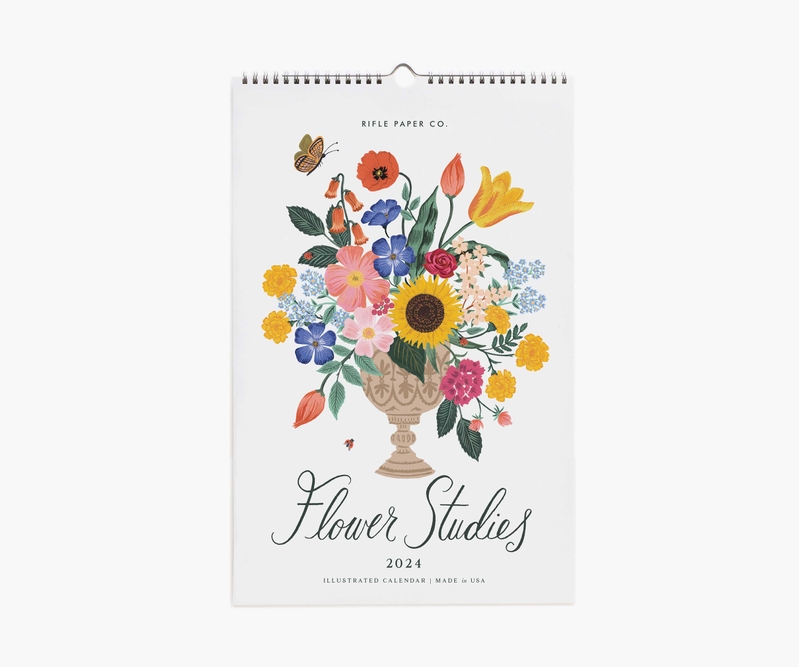 Calendrier de bureau fleurs fleuries 2024, calendrier de bureau floral  créatif, calendrier sur le thème des fleurs 2024, cadeaux de Noël, cadeaux  du Nouvel An