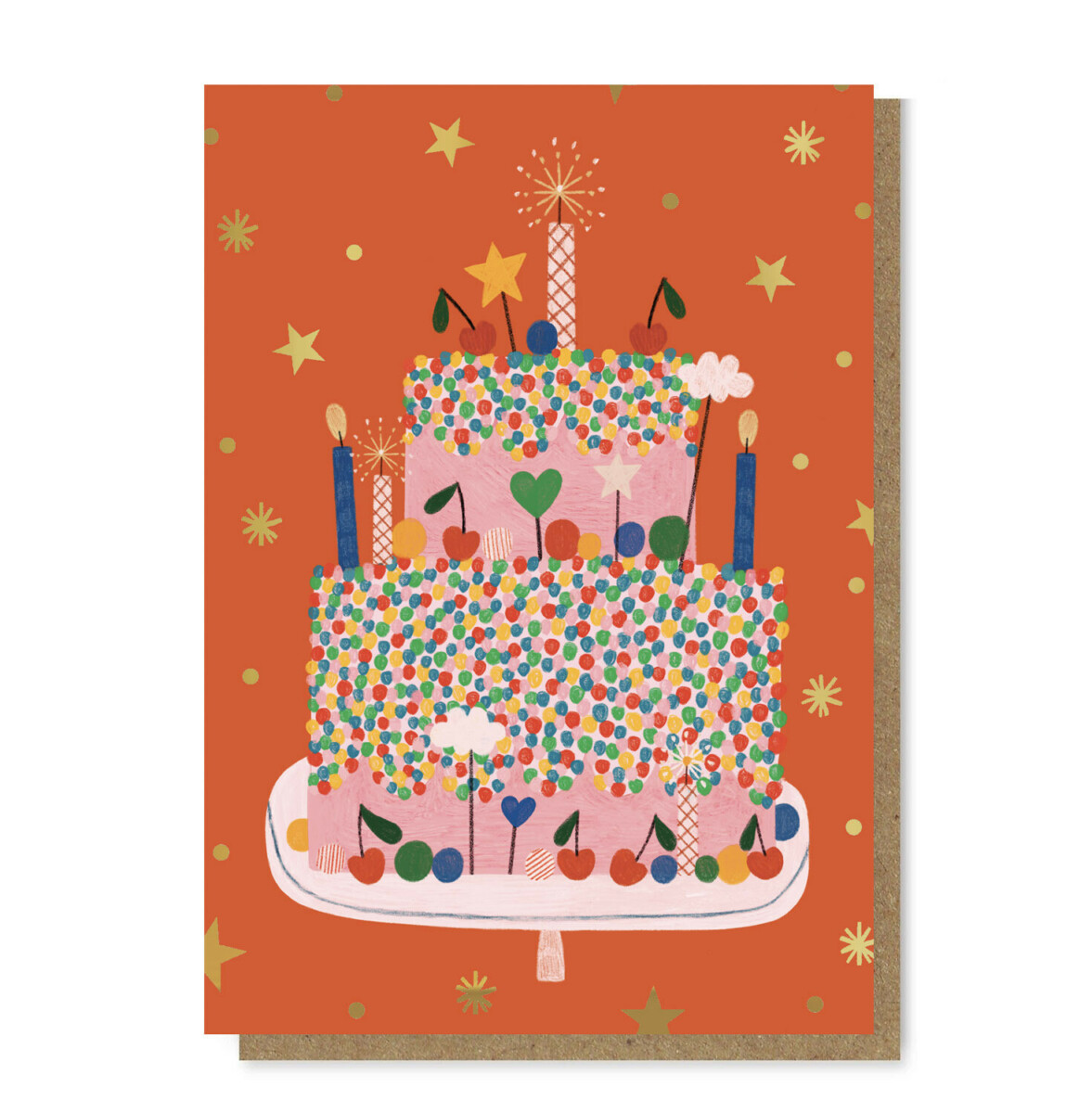 Carte de voeux 3D anniversaire gâteau d'anniversaire festif