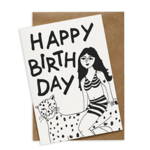 Carte anniversaire Jaguar girl Helen B