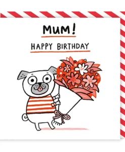 Carte anniversaire maman Chien au Bouquet Ohh Deer!