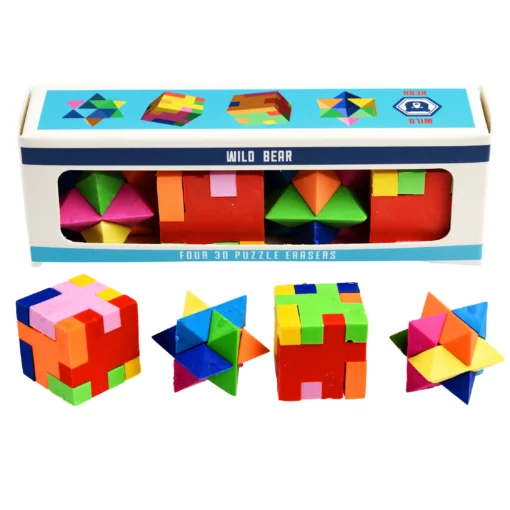 Gommes 3D Puzzle – Lot de 4