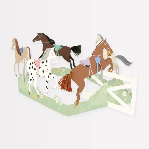 Carte accordéon anniversaire Chevaux Meri Meri