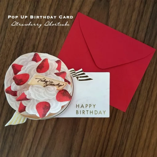 Carte anniversaire Pop up Charlotte aux fraises