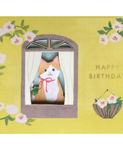 Carte pop-up Anniversaire Fenêtre Chat