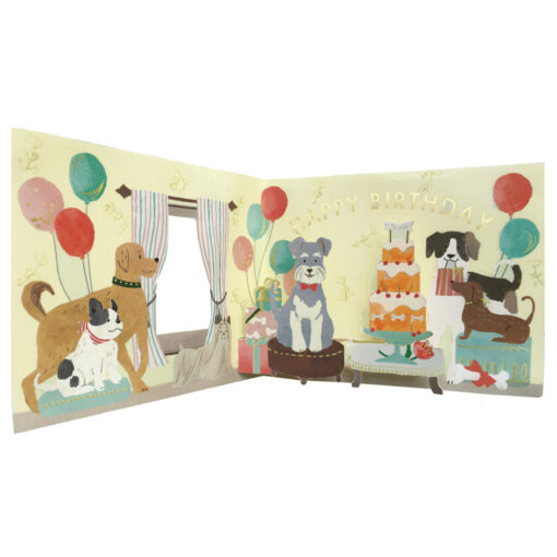 Carte pop-up Anniversaire Fenêtre Chien