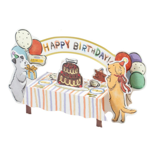 Carte pop-up Table d’anniversaire Chien