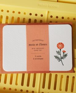 Set de mini cartes et enveloppes Letterpress Marigold