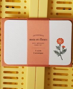 Set de mini cartes et enveloppes Letterpress Marigold