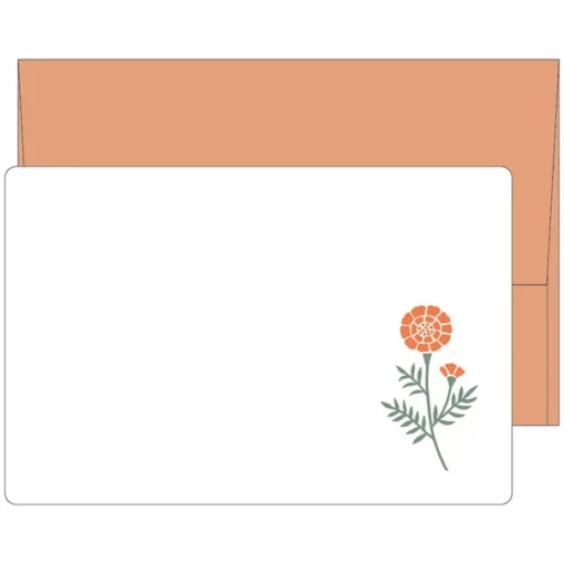 Set de mini cartes et enveloppes Letterpress Marigold