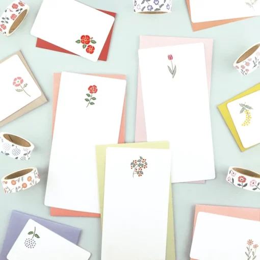 Set de mini cartes et enveloppes Letterpress Marigold