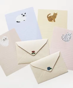 Papiers à lettre et enveloppes Chat Rosette