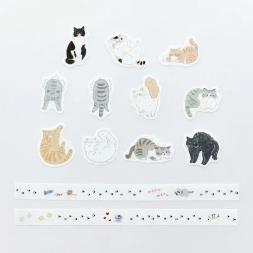 Masking Tape Gommettes Strolling Cat