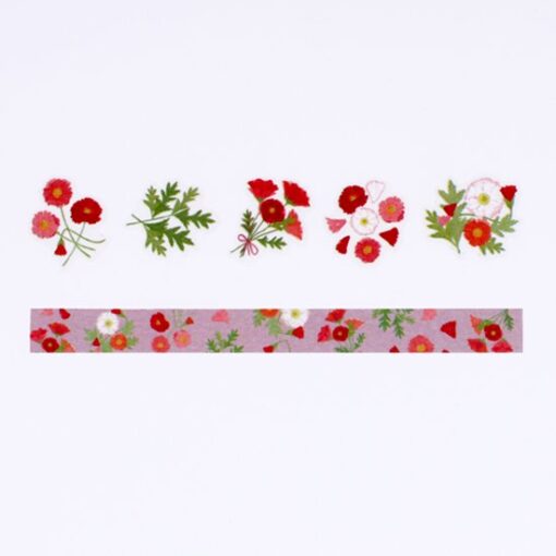 Masking tape Gommettes Le langage des fleurs – Coquelicots