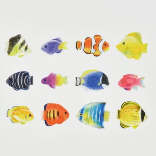 Autocollants Washi Poissons Tropicaux