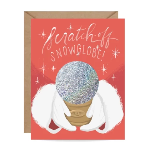 Carte à gratter Snow Globe North Pole