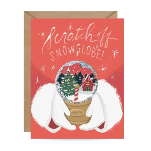 Carte à gratter Snow Globe North Pole