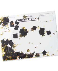 Carte Gold Stars & Black Confettis