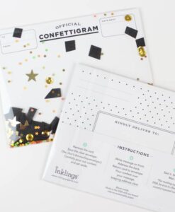 Carte Gold Stars & Black Confettis