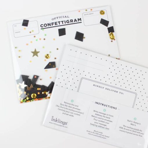 Carte Gold Stars & Black Confettis