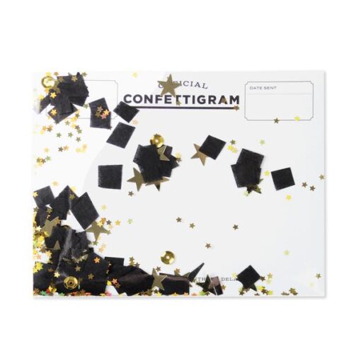 Carte Gold Stars & Black Confettis