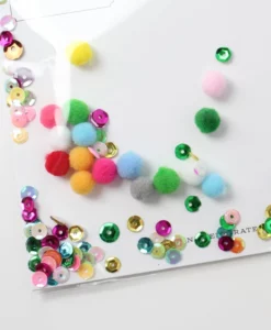 Carte confettis Pom Poms