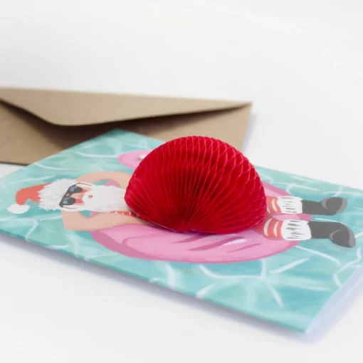 Carte Pop Up Swimming Santa