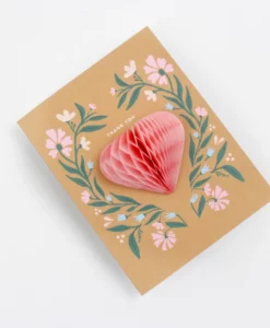 Carte remerciement Pop up Folk Heart