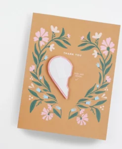 Carte remerciement Pop up Folk Heart