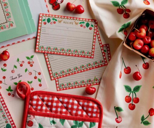 Fiches recettes Rifle Paper Co Cherry Farm (set de 12)