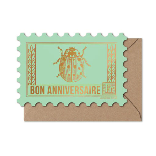 Carte Timbre Anniversaire Coccinelle