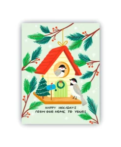 Carte de voeux Winter Birdhouse