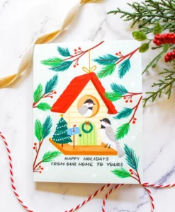 Carte de voeux Winter Birdhouse